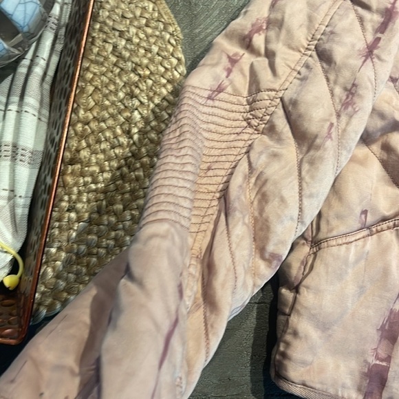 Marrakech Tie-dye Quilted Bomber Jacket Button Front M - Picture 9 of 13